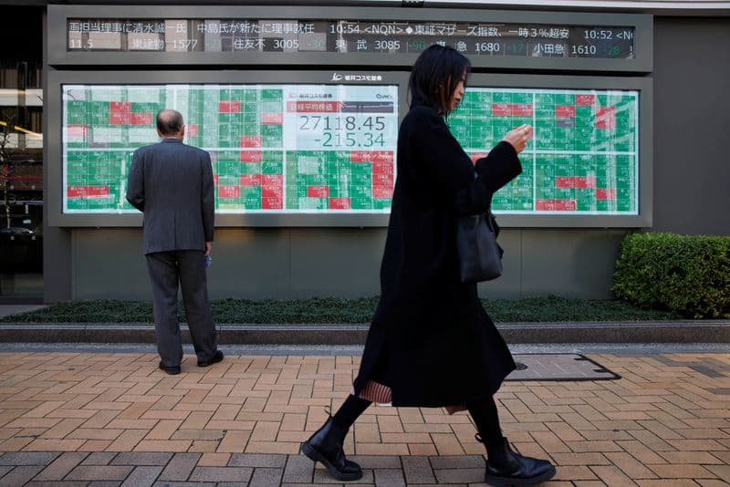 Asia shares stumble; long-end US bond yields rise with dollar By Reuters