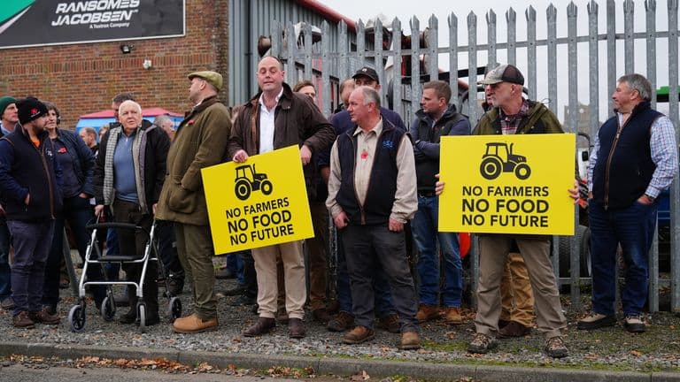Thousands of farmers descend on Downing Street to protest against inheritance tax changes