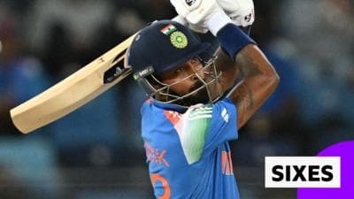 ICC Champions Trophy – Australia v India: Hardik Pandya sixes