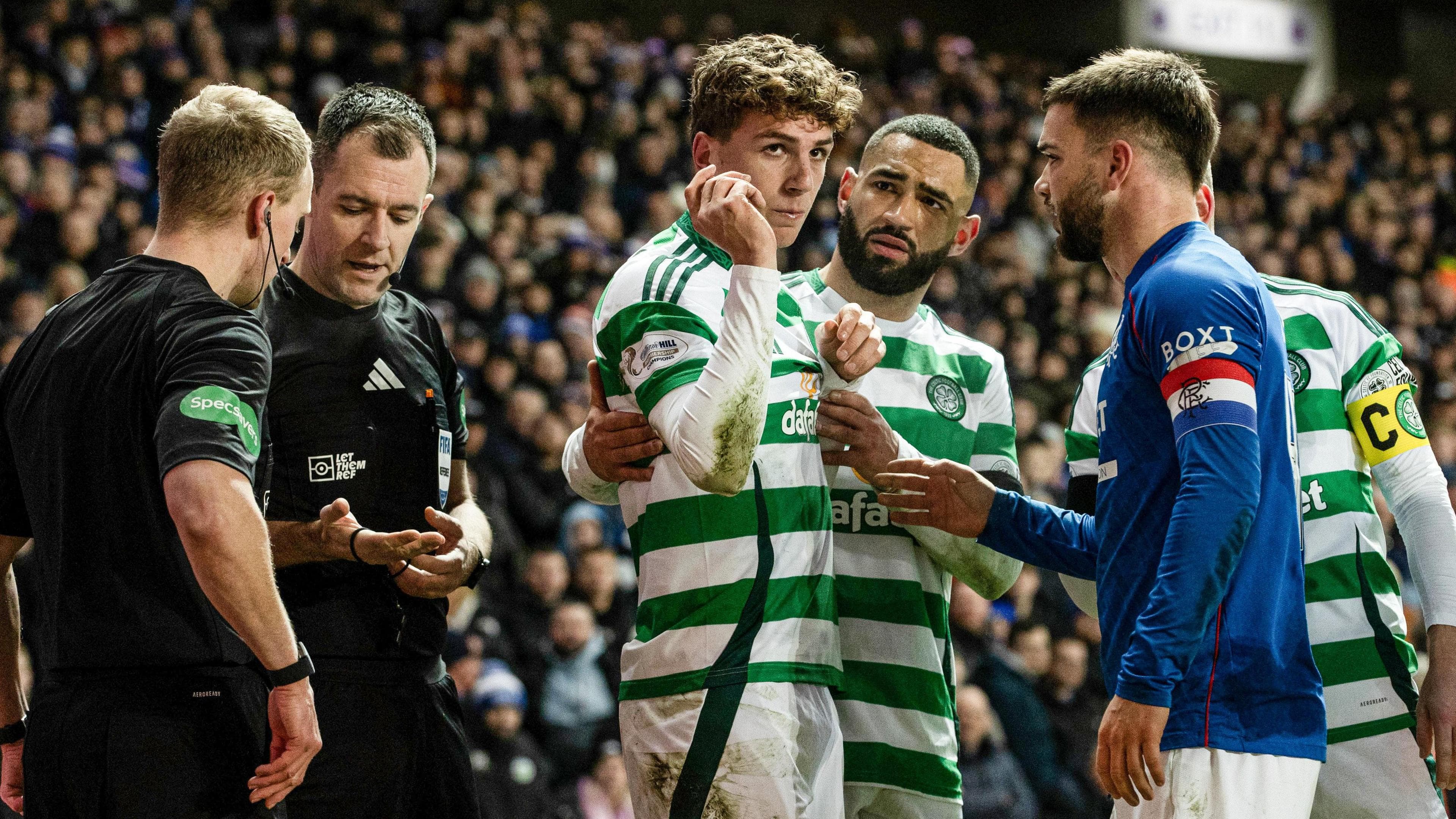 Rangers 3-0 Celtic: Ibrox club condemn incident in which Engels hit by coin