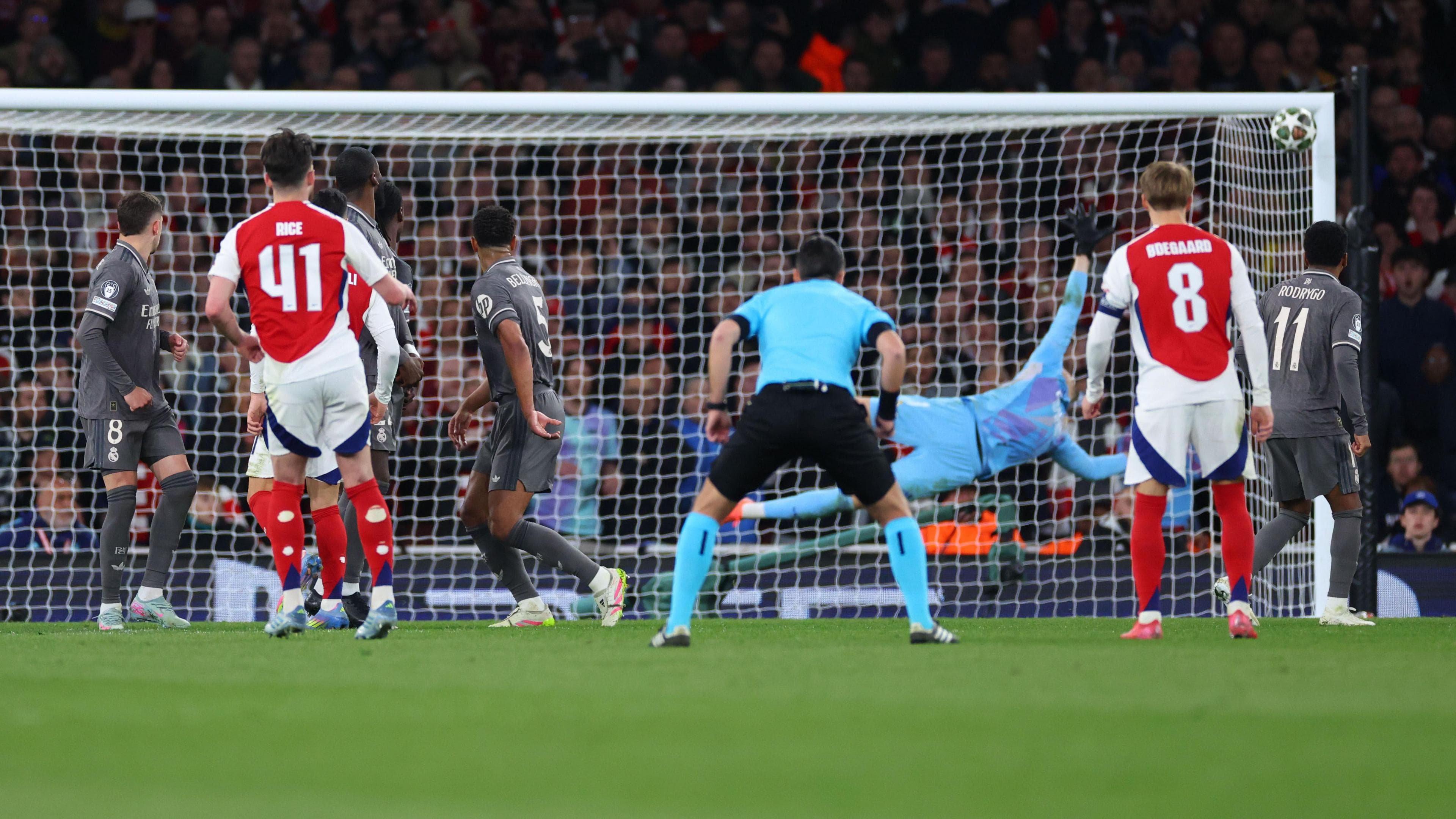 Declan Rice: Arsenal midfielder revels in free-kick magic against Real Madrid in Champions League