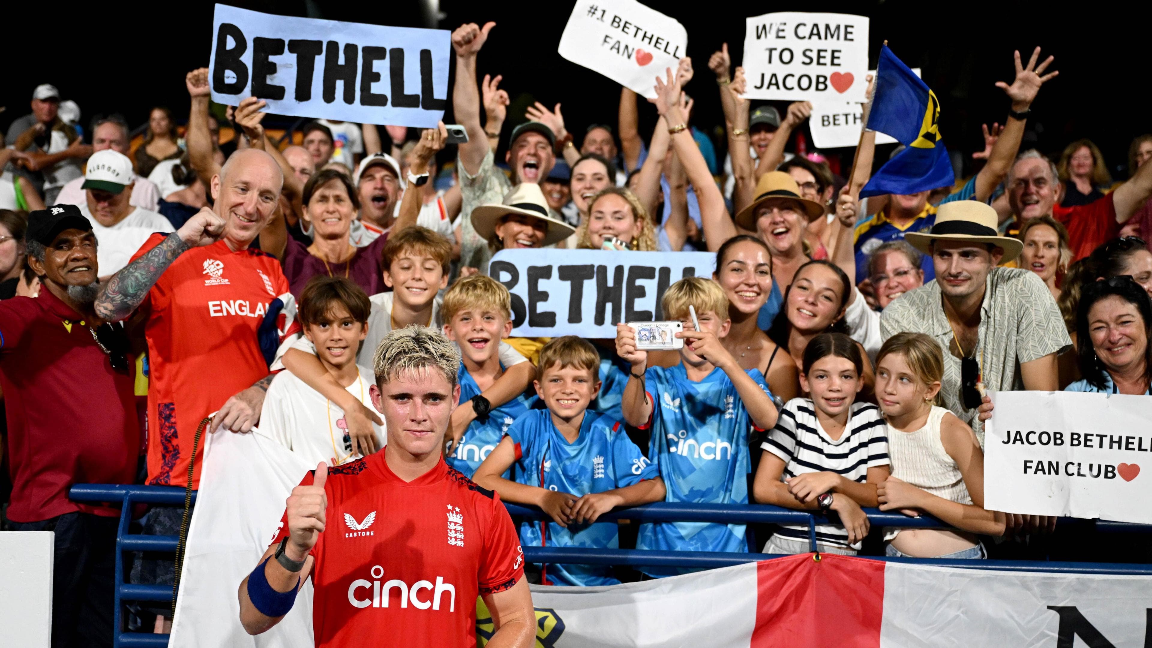 England in West Indies: Phil Salt hits century to power tourists to victory in first T20