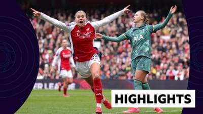 WSL highlights: Arsenal thrash Tottenham in north London derby