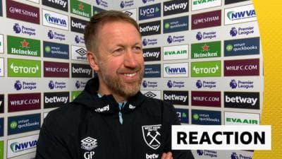 West Ham United 2-0 Leicester City: Graham Potter ‘delighted’ with win
