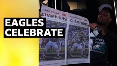 Super Bowl 59: Philadelphia Eagles celebrate Super Bowl win in locker room