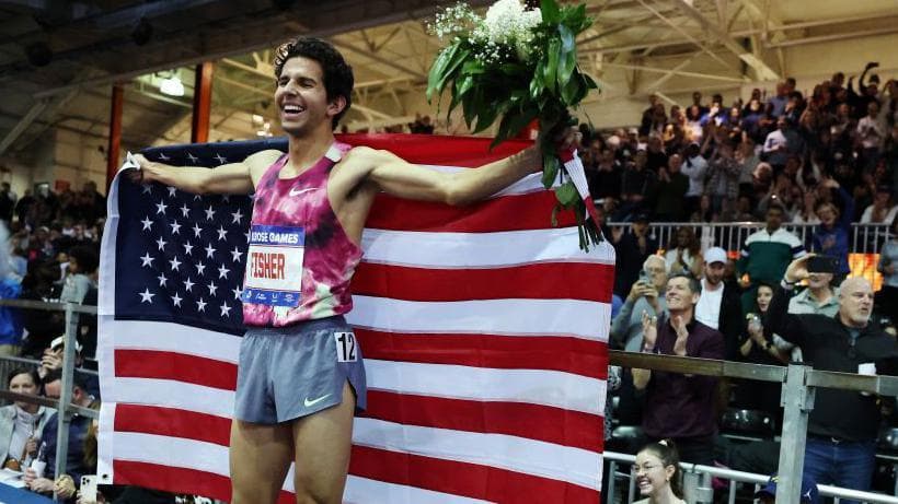 Grant Fisher: American breaks 5,000m and 3,000m indoor world records in space of six days