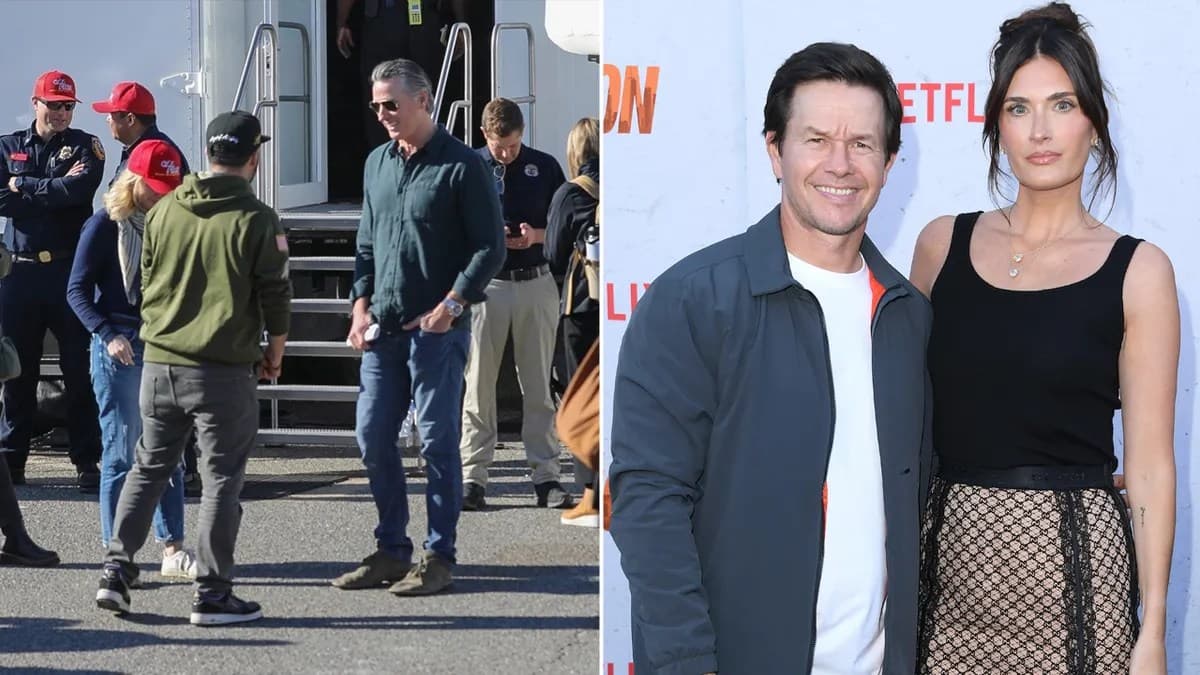 California wildfires: Mark Wahlberg’s wife tears into Gavin Newsom for ‘standing around laughing’