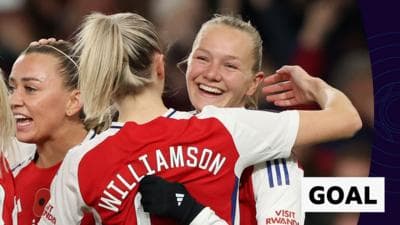 WSL: Frida Maanum scores curler in Arsenal rout against Brighton