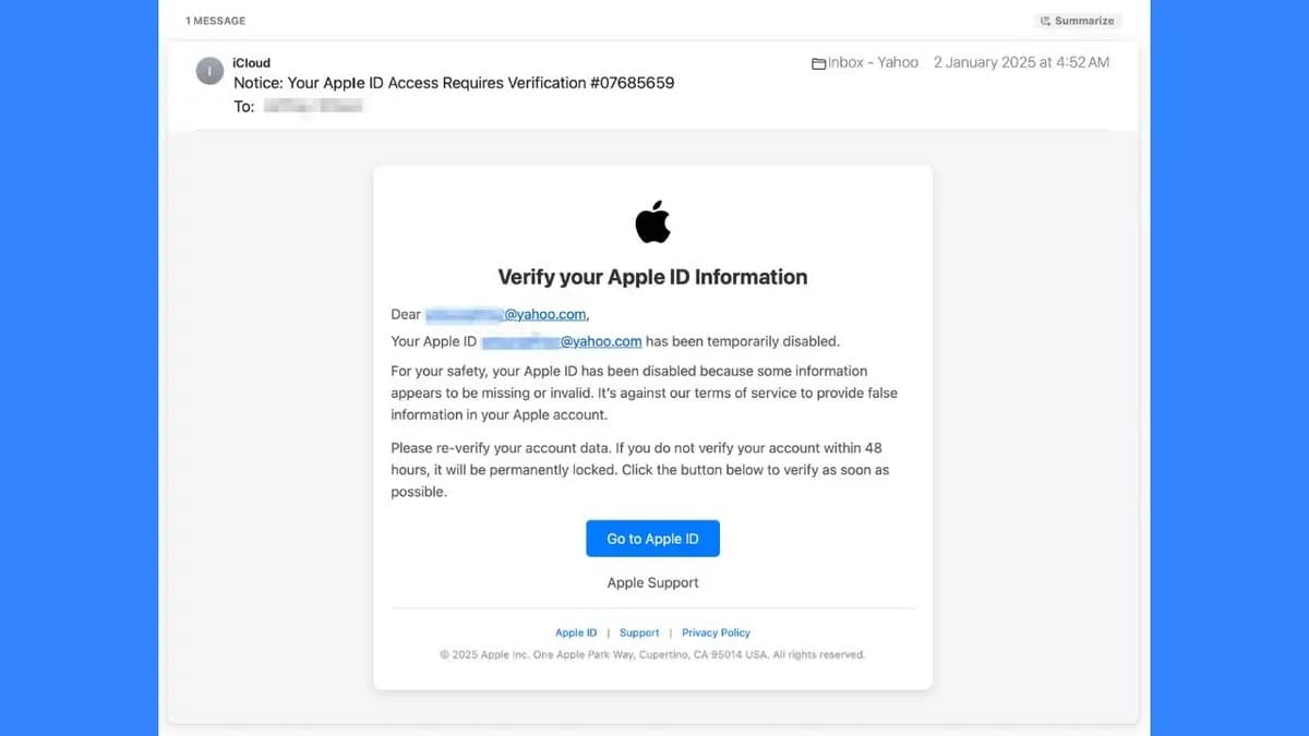 That Apple ID disabled message? It’s a dangerous scam