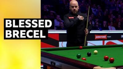 Masters snooker: Luca Brecel blesses himself before shot