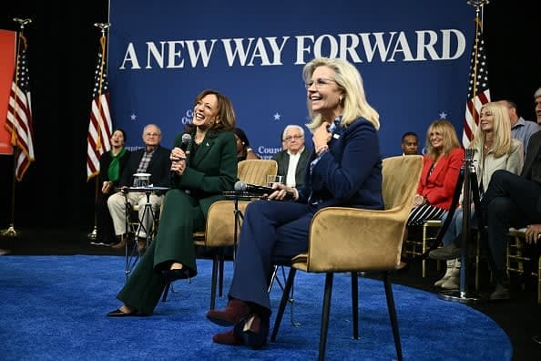 Harris, Liz Cheney tour battleground states to reach Republicans down on Trump
