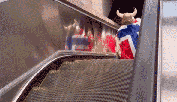 Viking madness grips Boston escalator as Norway fans march toward World Cup match